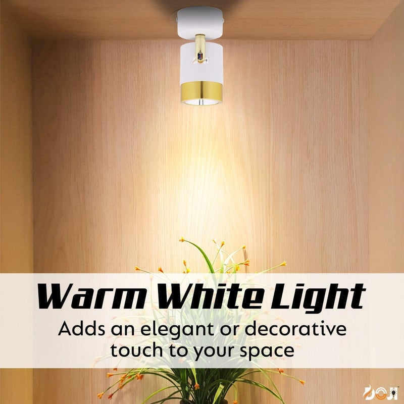 DOJI White Gold Finish spot Lights Aluminium Focus Light Adjustable Head Focus Light for Wall spot Lights for Home Ceiling spot Light ColorWarmwhite 6 watt - Image 3
