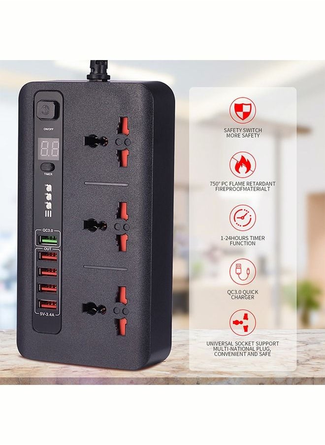 Power Socket Smart Time Power 5 USB and 3 Power Sockets