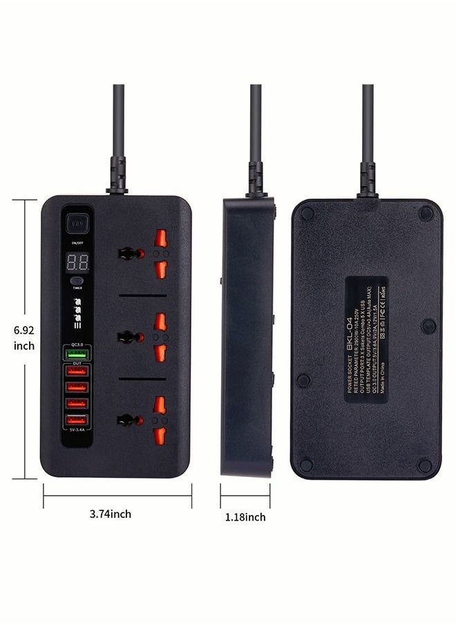 Power Socket Smart Time Power 5 USB and 3 Power Sockets