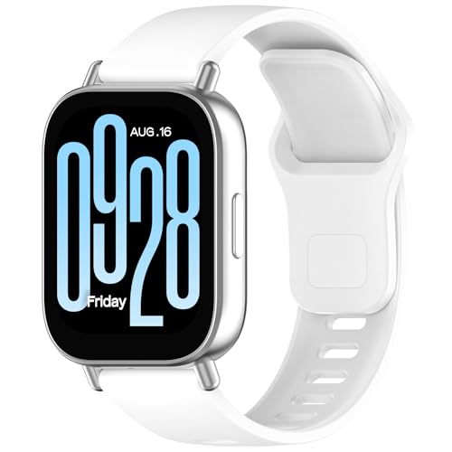 Tobfit Solicone Strap Compatible with Redmi Watch 5 Active, Sport Waterproof Replacement Strap for Redmi Watch 5 Lite/Active band,White - Image 1