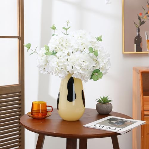 Tifuly Hydrangea Artificial Flowers -12 pcs Realistic Fake Hydrangea Silk Flowers with Stems Faux Hydrangea Flowers Heads for Office Home Party Wedding Centerpiece DIY Floral Decor (White) - Image 4