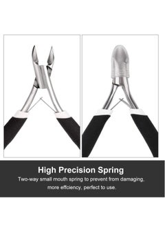 Excefore 2 Pack Cuticle Trimmer, Dead Skin Remover Clipper, Non-Slip Professional Cuticle Nipper Stainless Steel Cutter, 1/2 Jaw (7 mm) Cuticle Cutter- Black  - Image 5