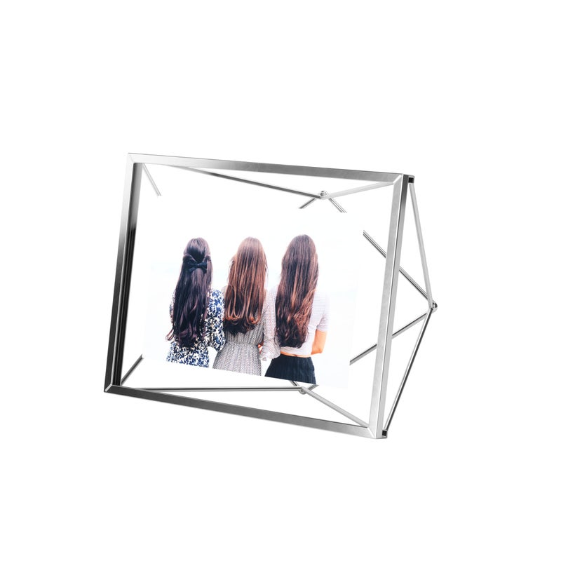 امبرا Umbra Prisma Picture Frame 4x6 عرض صورة معدنية للمكتب أو الجدار 4 "× 6" "Chrome - Image 1
