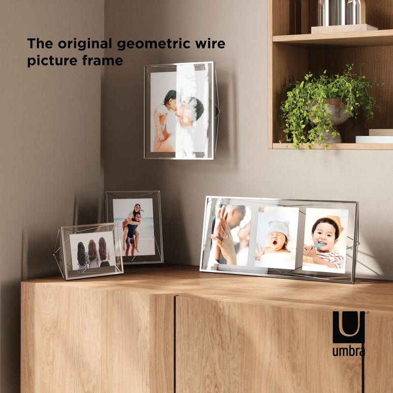 امبرا Umbra Prisma Picture Frame 4x6 عرض صورة معدنية للمكتب أو الجدار 4 "× 6" "Chrome - Image 5
