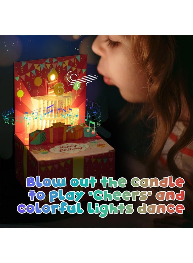 Money Box for Cash Gift Birthday, Birthday Money Pull Box, Money Gift Boxes for Cash Pull, Money Box for Cash Gift with Music & Blowable Candle and Light POP UP Cake Birthday Card - Image 2