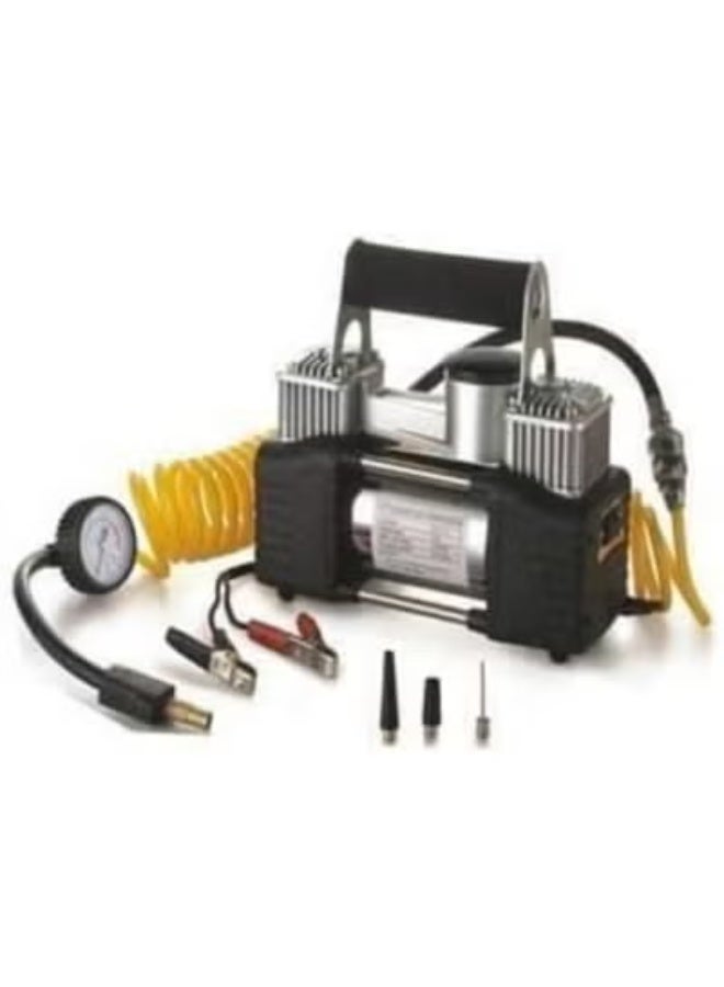 Professional 2-Cylinder Heavy-Duty Air Compressor - High-Efficiency Car Tire Inflator - Portable Powerful Air Pump for Daily Use and Emergencies - Image 1