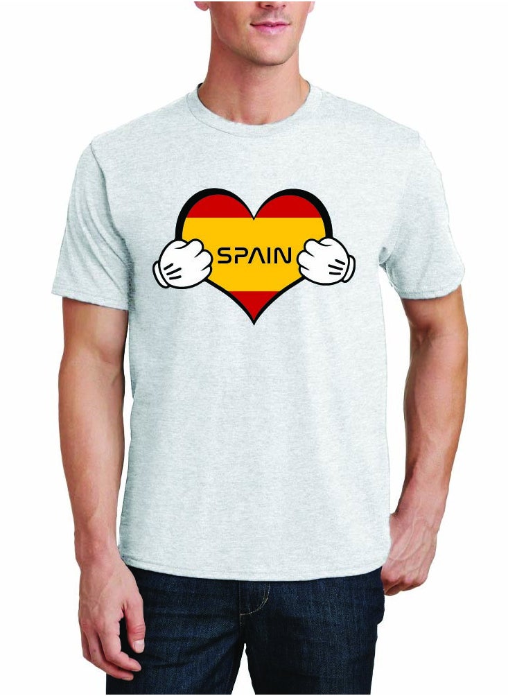 Generic - Spain Adult T-Shirt for Mens - Round Neck Short Sleeve Cotton T-Shirt - Soft and Comfortable Men Tshirt - Perfect for Souvenir - Spanish Tshirt - Image 1