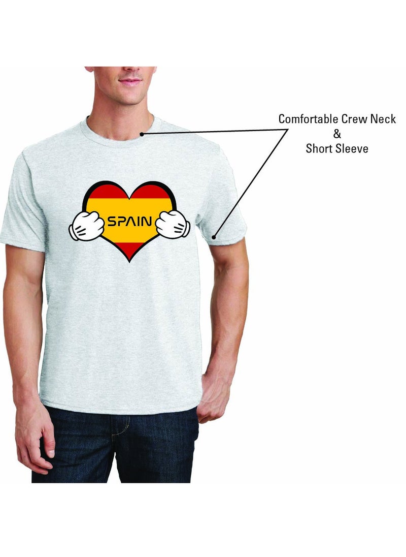 Generic - Spain Adult T-Shirt for Mens - Round Neck Short Sleeve Cotton T-Shirt - Soft and Comfortable Men Tshirt - Perfect for Souvenir - Spanish Tshirt - Image 1