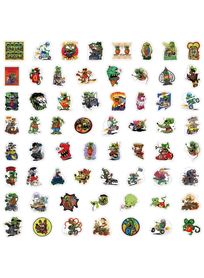 NIBEMINENT 60 Pcs Rat Fink Deco Kit Waterproof Stickers, High Definition Printing Bright Colors, Suitable for Laptop Skateboard Luggage Water Bottle Guitar DIY - Image 3