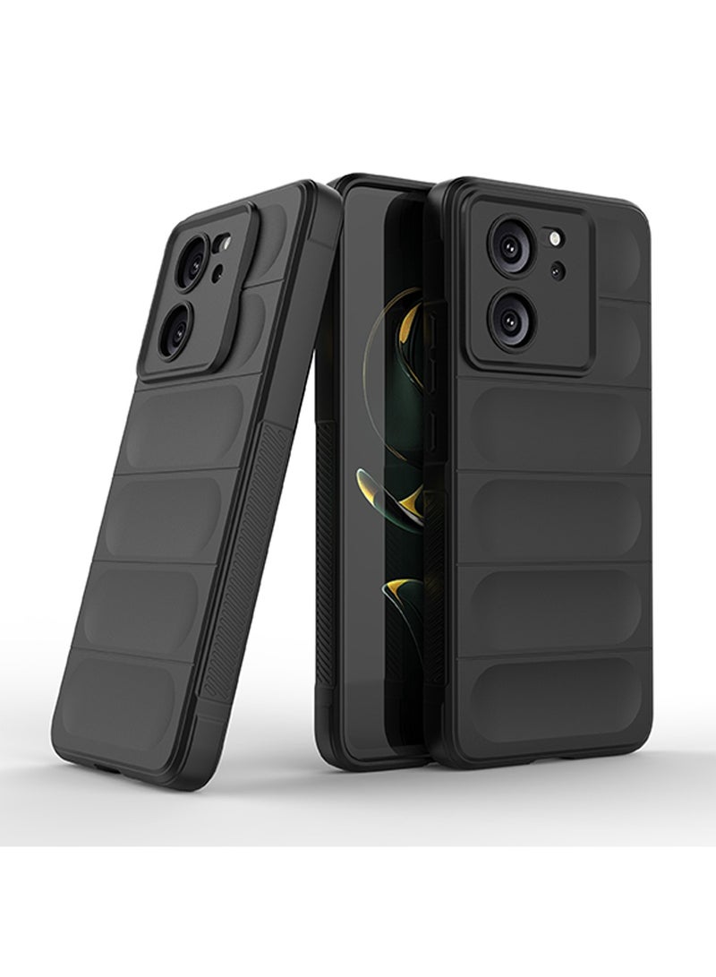 Xiaomi 13T/13T Pro/Redmi K60 Ultra Silicone Case Cover Phone Accessories with Anti-drops Anti-fingerprints Camera Protection Soft Ultra Thin Back Protective Cover (Black)