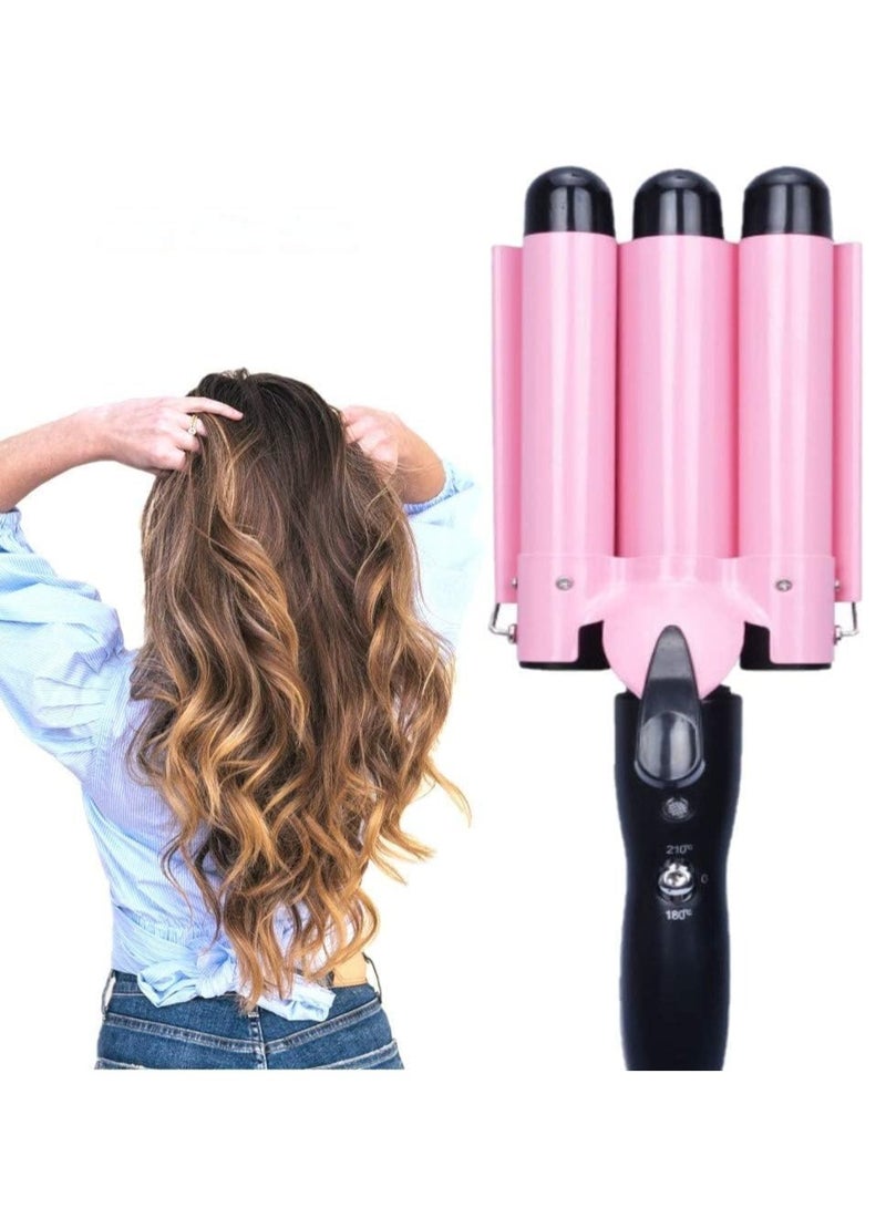 JAJEEK 3 Barrel Jumbo Curling Iron Wand 32mm – Adjustable Temperature Ceramic Hair Crimper for Big, Beachy Waves – 1.25" Barrel Curling Iron for All Hair Types - Image 1