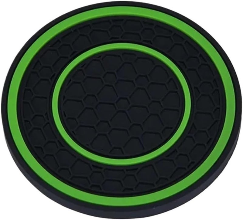 Application 12pcs Universal Car Cup Holder Coasters Non-Slip and Anti-dust Insert Auto Mat Interior Accessories(Green) - Image 1