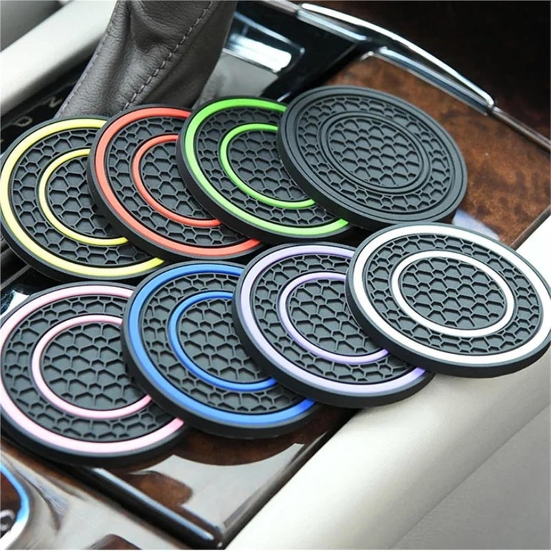 Application 12pcs Universal Car Cup Holder Coasters Non-Slip and Anti-dust Insert Auto Mat Interior Accessories(Green) - Image 5