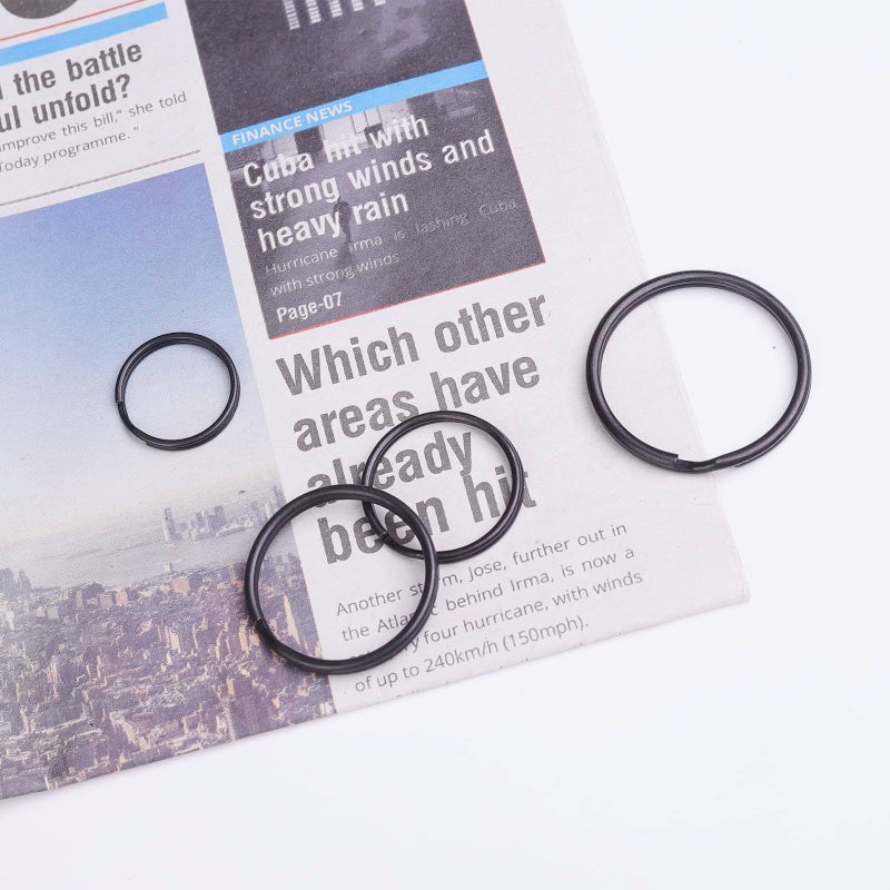 ZoloAJay 40 Pack Black Key Ring Keychain Assorted in 4 Sizes Metal Round Split Key Chains Rings for Home Car Dog Tag Office Lanyards Keys Attachment - Image 5