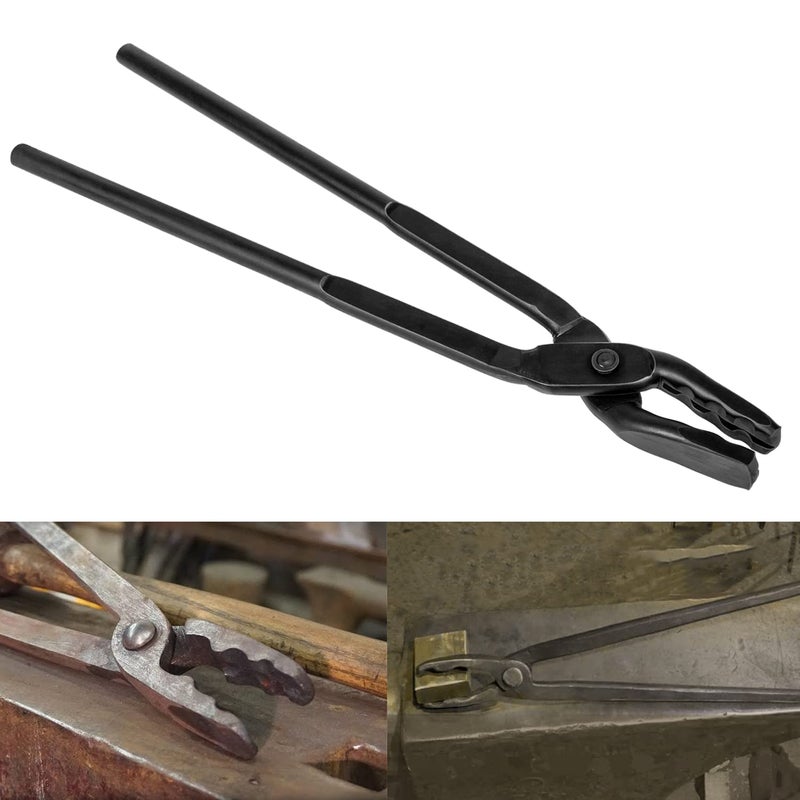15 inch Wolf Jaw Tongs Blacksmith Tongs for Beginners Professional Blacksmiths Bladesmiths Heavy Duty Blacksmithing Forge Tongs with Superior Jaw Grip