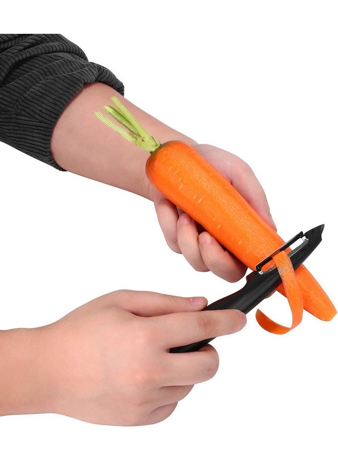 Top Chef Multipurpose Vegetable & Fruit Peeler - Strong Stainless Steel Blades, Easy to Use, Long-Lasting - Black - Image 3