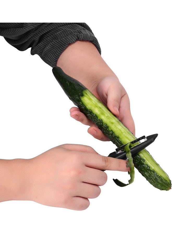 Top Chef Multipurpose Vegetable & Fruit Peeler - Strong Stainless Steel Blades, Easy to Use, Long-Lasting - Black - Image 4