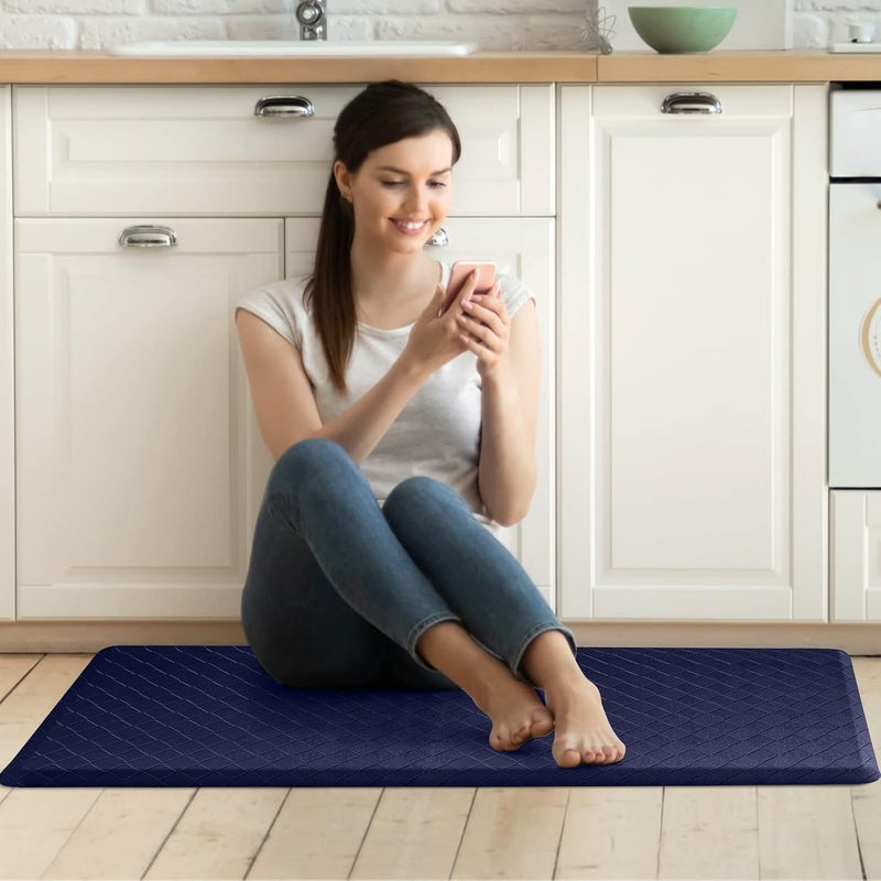HappyTrends Kitchen Runner Rugs Anti-Fatigue mats,17.3"x 39",Non Slip Waterproof Ergonomic Comfort Mat for Kitchen, Floor Home, Office, Sink, Laundry,Blue - Image 5