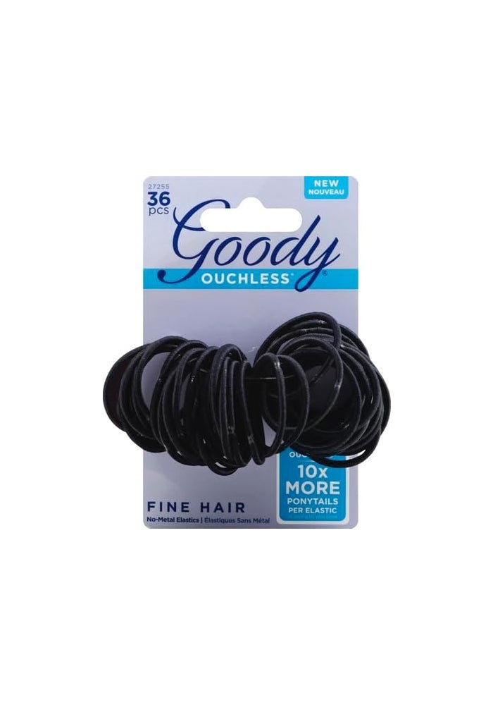 Goody Ouchless Hair Elastics, Black, 36 Count (Pack of 3) - Image 2