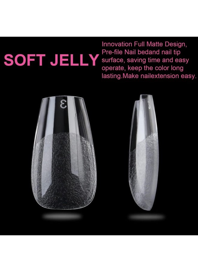 UNA GELLA Short Coffin Fake Nails 504Pcs Short Coffin Press On Nails Pre-Shape Short Coffin Gel Nail Tips For Full Cover Acrylic False Nails Nail Extension Home Diy Nail Salon 12 Sizes Gelly Tips  - Image 4