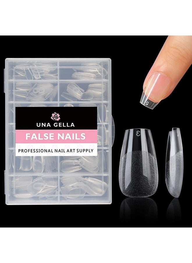UNA GELLA Short Coffin Fake Nails 504Pcs Short Coffin Press On Nails Pre-Shape Short Coffin Gel Nail Tips For Full Cover Acrylic False Nails Nail Extension Home Diy Nail Salon 12 Sizes Gelly Tips  - Image 1