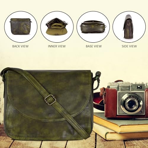 Ozora Genuine Leather Shoulder Crossbody Purse For Women with Adjustable Strap, Mobile Pocket & Outside & Inside Zipper - Image 5