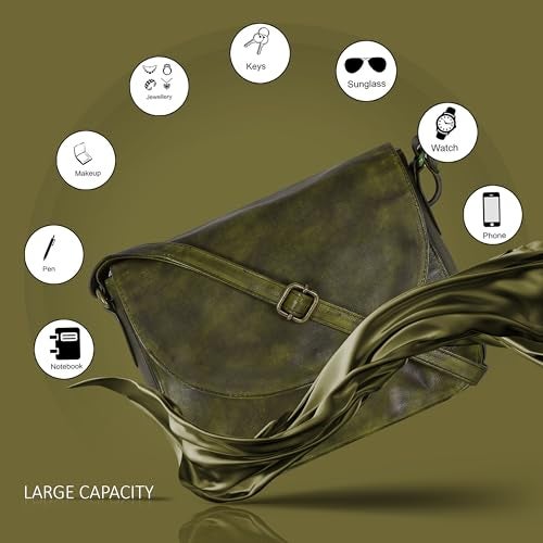 Ozora Genuine Leather Shoulder Crossbody Purse For Women with Adjustable Strap, Mobile Pocket & Outside & Inside Zipper - Image 3