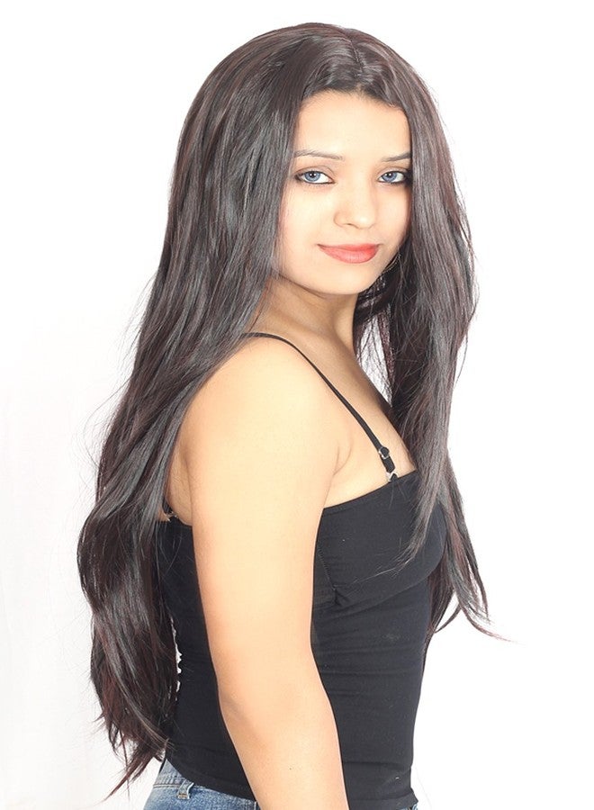 Ritzkart Straight Black with maroon Mix Hair Wig Size 31 Inch - Image 2