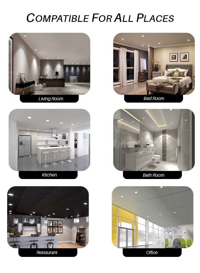 Vmax أضواء سقف مدمجة LED IP44 3000K دافئ أبيض 18W دائري مقطع 17 × 2.5 سم Φ155mm أضواء LED رفيعة للغاية للسقف لغرفة المعيشة، غرفة النوم، المطبخ، الحمام، الشرفة، المكتب والمزيد، غير قابلة للتعتيم - Image 5