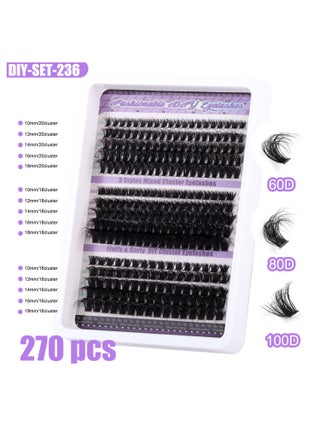 270pcs False Eyelashes Extensions Volume 60D 80D 100D 10-18MM Eyelash Clusters D Curl Cluster Lashes，DIY False Cluster Lashes，Thin Band Natural Eye False Eyelashes - pzsku/ZBA35975BE6989A628700Z/45/1744179879/6798d17f-45c3-45f1-acda-e2ebc569839e