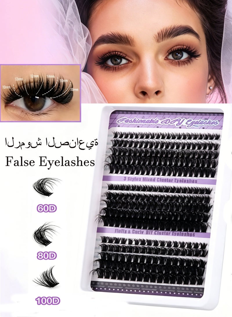 كيوومي رموش صناعية، حجم 60D و80D و100D، 10-18 مم، مجموعات رموش، رموش مجمعة بتجعيد D، رموش صناعية مجمعة للصنع بنفسك، مجموعات رموش، رموش صناعية طبيعية بشريط رفيع - Image 1