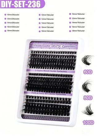 Lashes Extensions, Tufted False Eyelashes, DIY Lash Extensions for Natural Look, Reusable ( 60D 80D 100D 10-18MM) - view 2