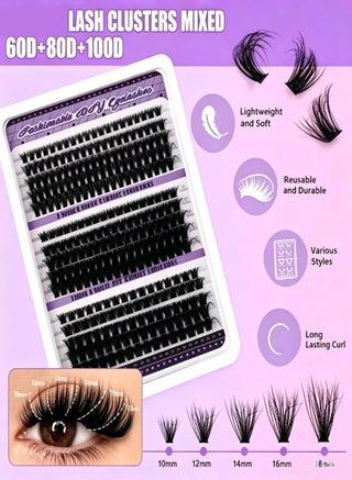 Lashes Extensions, Tufted False Eyelashes, DIY Lash Extensions for Natural Look, Reusable ( 60D 80D 100D 10-18MM) - view 4