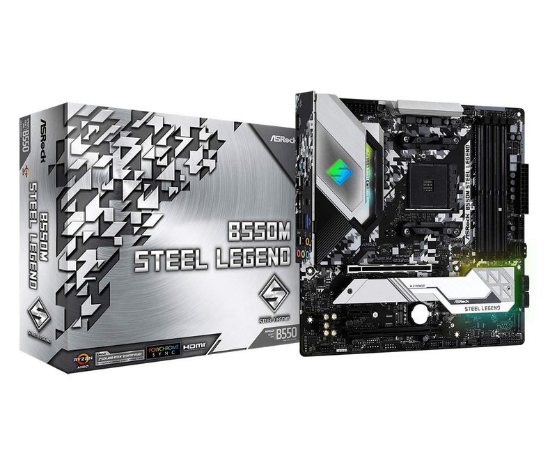 ASRock B550M Steel Legend Supports 3rd Gen AMD AM4 Ryzen™ / Future AMD Ryzen™ Processors Motherboard - Image 1