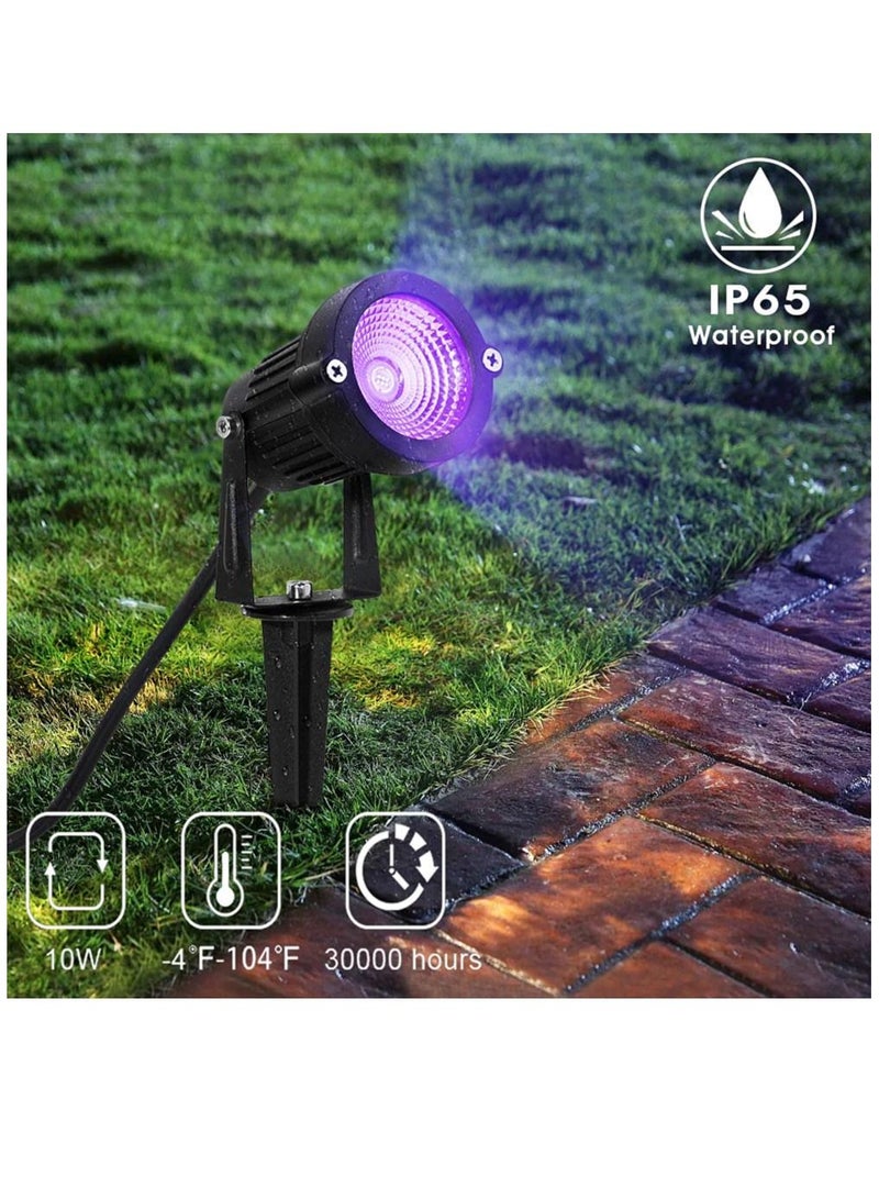 SYOSI Waterproof UV LED Blacklight Landscape Lights Outdoor Plug in Black Light Spotlight for Pathway Light Plug Spike Stand Garden Yard Lawn Decorative Lighting - Image 2