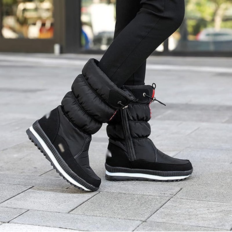 Snow Boots Womens, Winter Warm Plush Lined Ankle Wellies Waterproof Anti-Slip Hiking Flat Rubber Grip Sole Classic Short Boots for Outdoor Hiking Ski Holidays Snowboard - Image 2