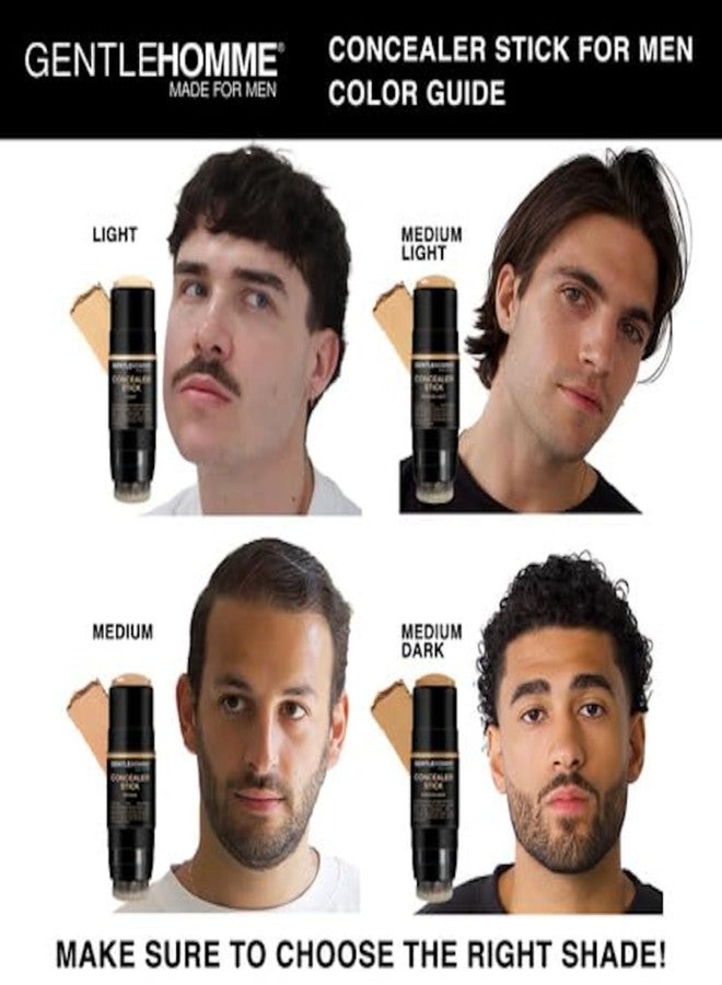 GENTLEHOMME Concealer Stick with Brush for Men - Eraser Dark Circles - Men’s Multi-Use Concealer - Dual Sided Full Coverage with Soft Brush - Buildable Coverage Makeup - All Skin Types - (Medium) - Image 5