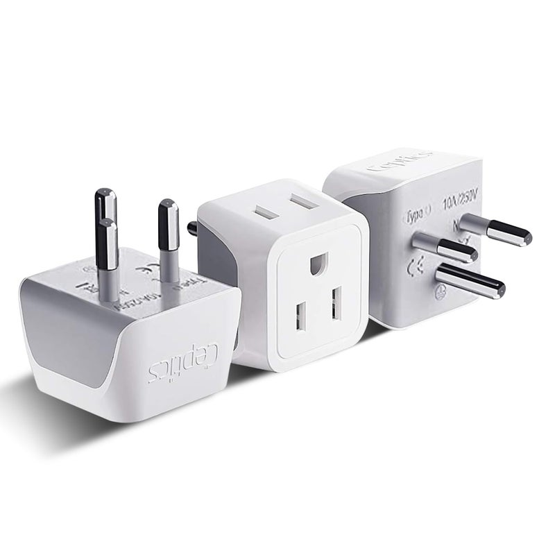 Ceptics Thailand Travel Adapter with Dual Usa Input (Type O) Ultra Compact - 3 Pack - Safe Grounded Perfect for Cell Phones, Laptops, Camera Chargers and More (CT-18) - Image 1