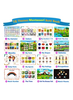 KASTWAVE Busy Book for Toddlers, 32 Themes Preschool Montessori Learning Activity Quiet Book, Early Educational Learning Sensory Toys Binder Book for Kids  - Image 2