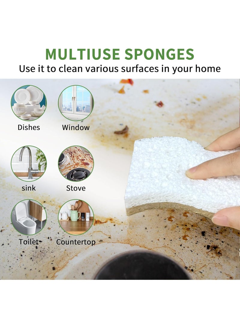 Natural Loofah Sponges for Dishes Pack of 3 - Compostable and Cellulose Kitchen Loofah - Plastic Free Dish Sponges Kitchen with Cotton Hanging Loop - Image 2