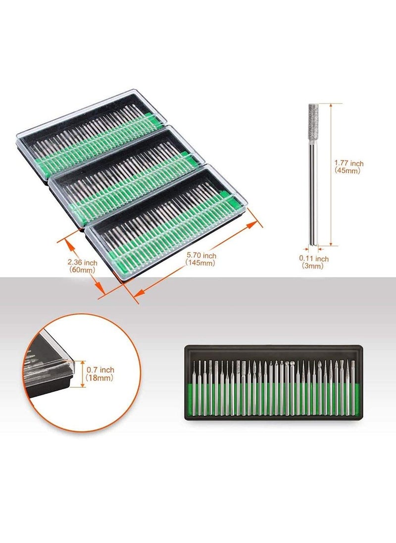 DIY Crafts Diy Crafts 10527 11576 Stainless Steel Diamond Burr Bits Drill Kit for Engraving Dremel Rotary Tool, 3 Mm, Multicolor, Pack of 90  - Image 2