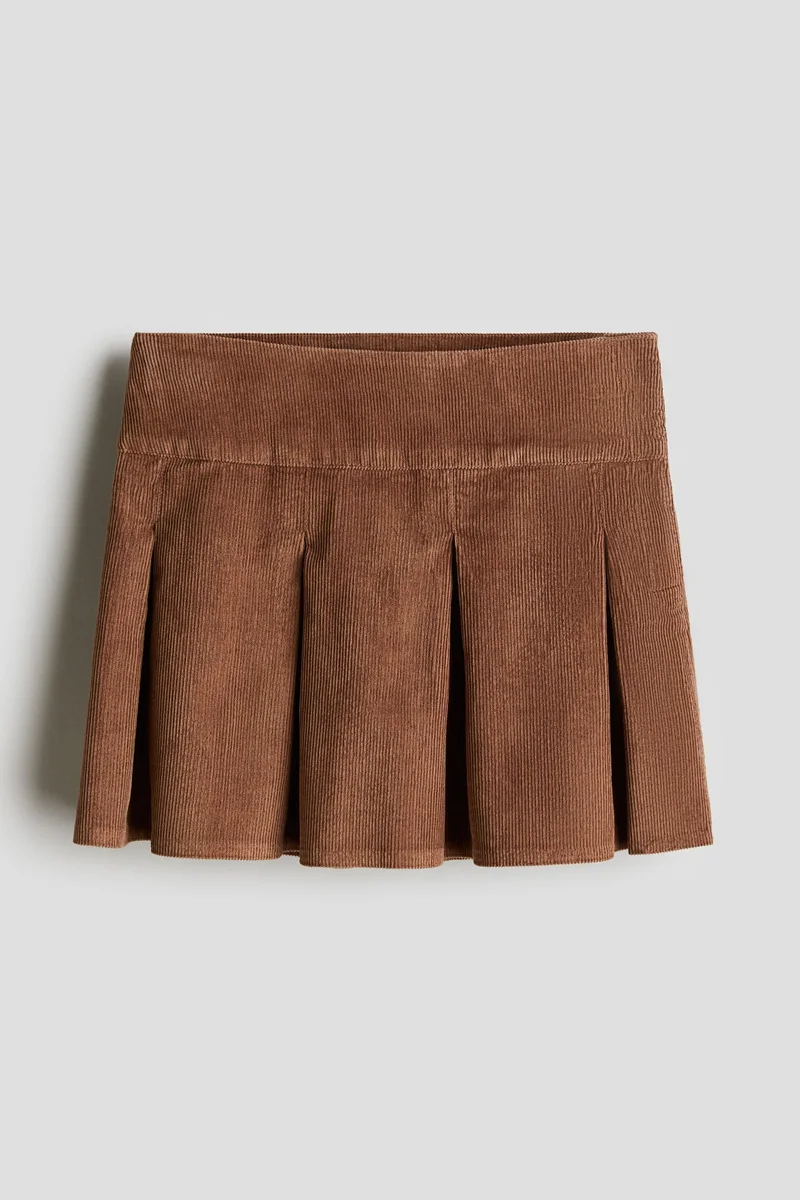 اتش اند ام Pleated Corduroy Skirt