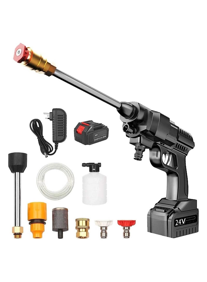 JAJEEK 24V Portable Cordless Pressure Washer with 5600mAh Lithium Battery, Compact Handheld Wireless Water Gun, High-Pressure Washer for Cars, Outdoor Cleaning & Garden Watering, Rechargeable & Lightweight - Image 1