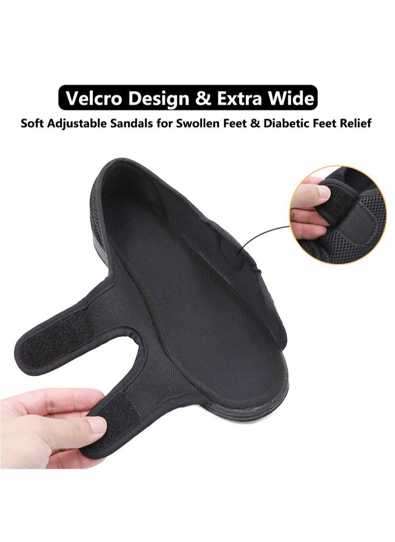 Harse - Diabetic Shoes, Extra Wide Width Open Toe Sandals, Adjustable Arthritis Edema Slippers for Elderly - Image 1
