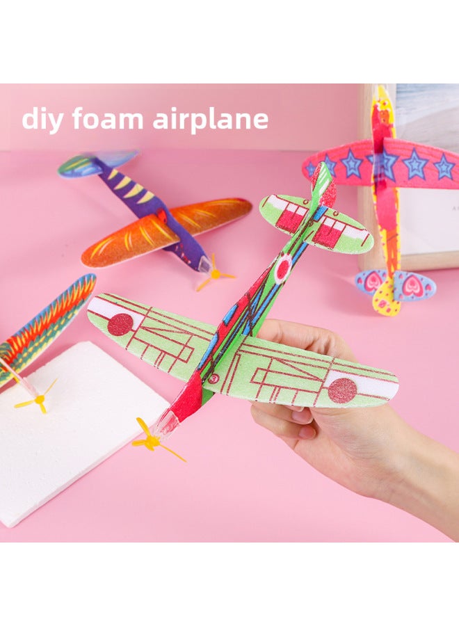 Foam Sliding Magic Plane Foam Plane Model Assembled Food Toys Kindergarten Handmade Toys Cross Border-Color:Old Aircraft (fighter)  - Image 4
