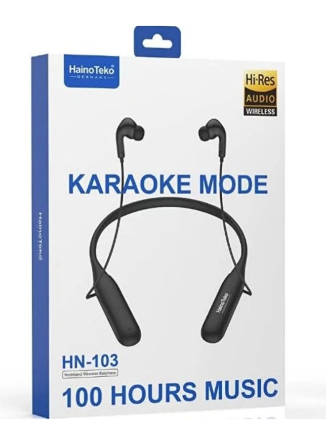 Haino Teko Germany HainoTeko HN-103 Wireless Neckband Earphones with Hi-Res Audio and 100-Hour Playtime, Black - Image 3