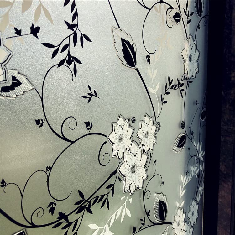 Hoonng Window Privacy Film for Glass, Floral Removable Static Film, 17.5x78.7 Inch - Image 3