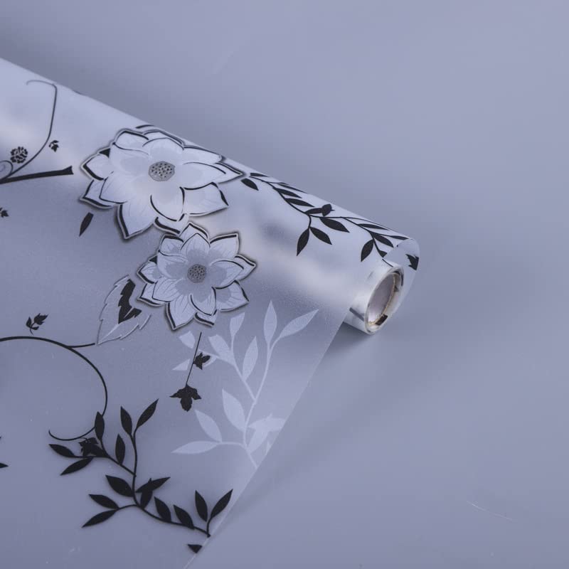 Hoonng Window Privacy Film for Glass, Floral Removable Static Film, 17.5x78.7 Inch - Image 4