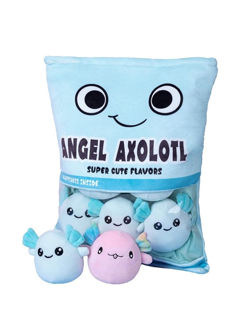 general Cute salamander plush toy, detachable salamander plush pillow, kawaii plush toy set for boys, girls, birthday gift (6 units per bag) - Image 1