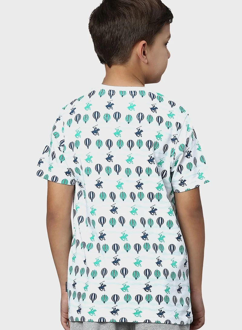 بيفرلي هيلز بولو كلوب تيشيرت أطفال بطباعة بالون الهواء الساخن